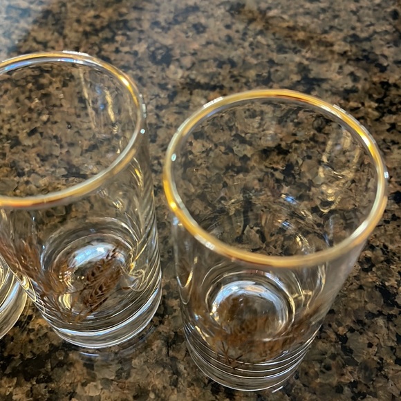 VINTAGE HOMER LAUGHLIN GOLDEN WHEAT JUICE GLASS-22K GOLD WHEAT PATTERN-4" - Picture 4 of 4
